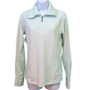 Avalanche Women's Sz M Mint Green Quarter Zip Pullover Athletic Top Thumb Holes
